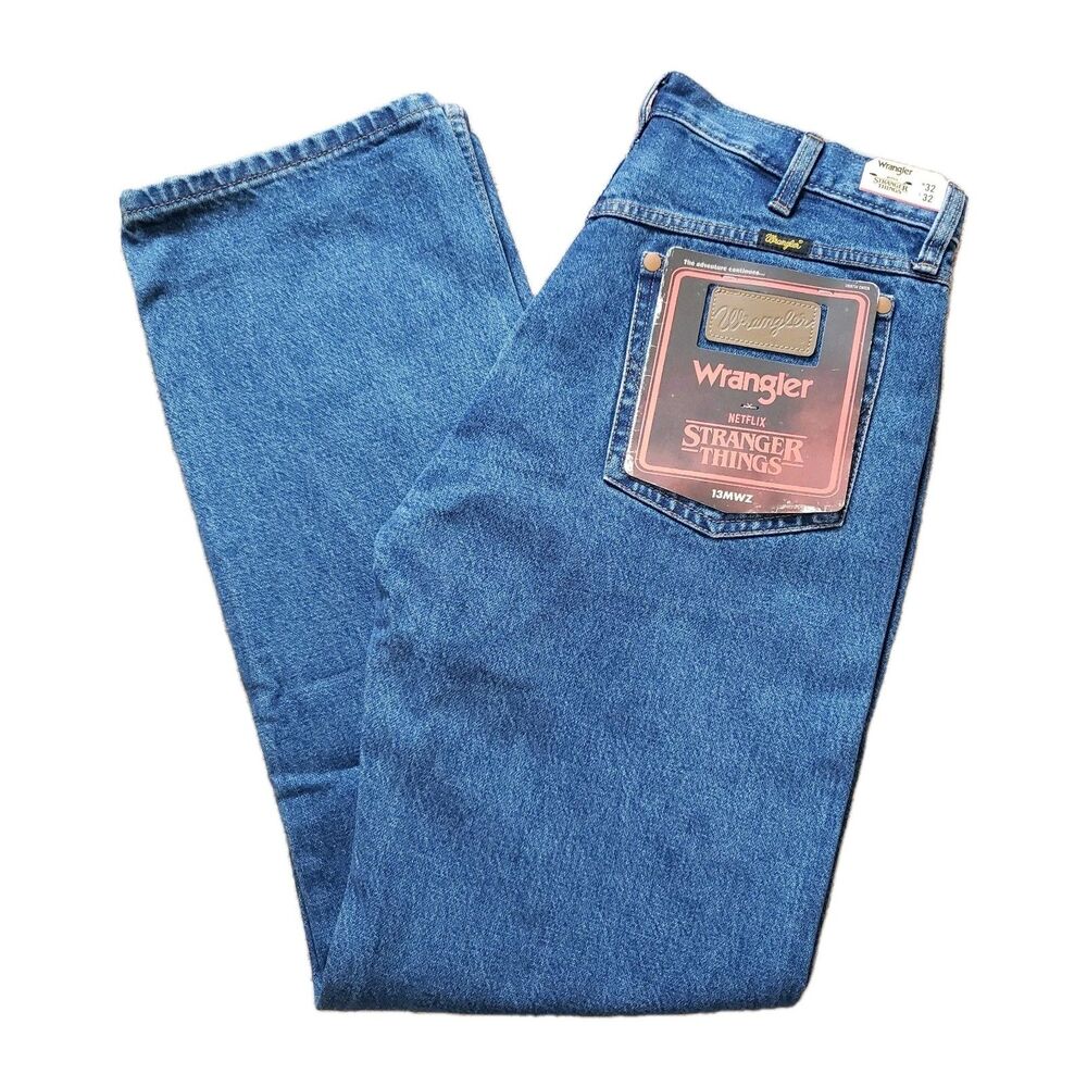 Wrangler X Stranger Things 13MWZ Sz 32x32 Cowboy Cut Jean Wrangler Blue Netflix